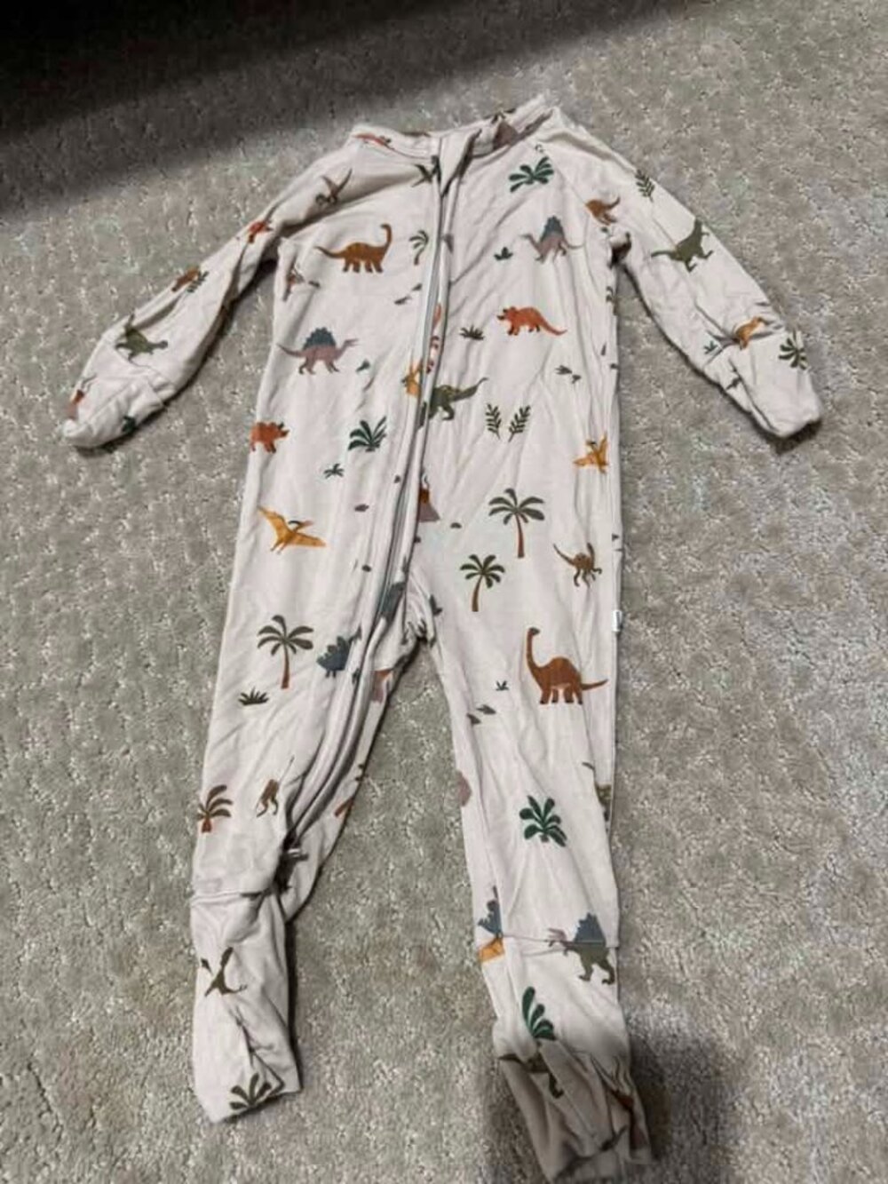 Brave Little Ones prehistoric zipper romper